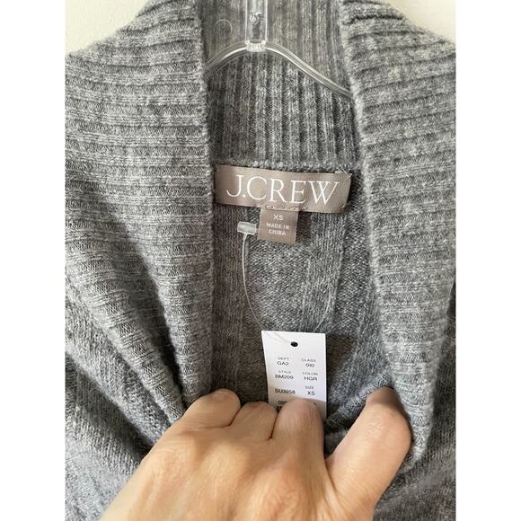 J. Crew Ribbed Oversized Merino Wool Alpaca Soft Turtleneck Gray Size XS NEW - Picture 5 of 7